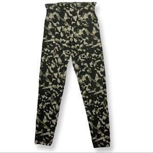 Camo High Rise Waist Full Length Leggings Athletic Athleisure Green Tan Small